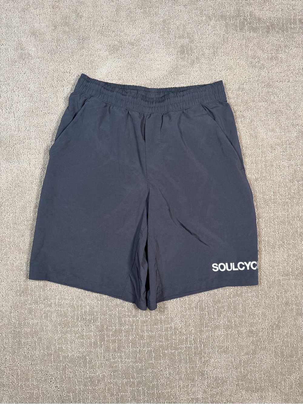 Lululemon Mens Pace Breaker Out Of Mind Liner 9" Black Medium Soulcycle Logo